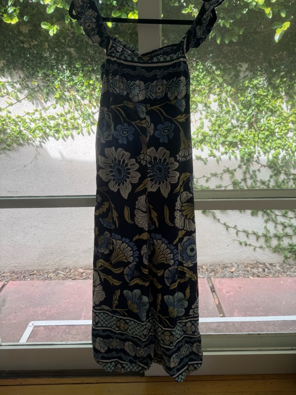 NWOT Free People Bali Albright Floral Boho Jumpsuit Blue Navy Multi 100% Cotton - Picture 13 of 15